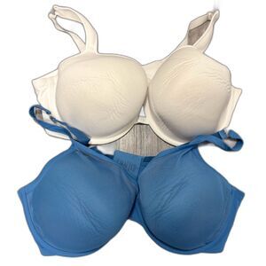 ThirdLove Bras 44E Set of 2 White Blue Underwire Comfort Strap Plus Size